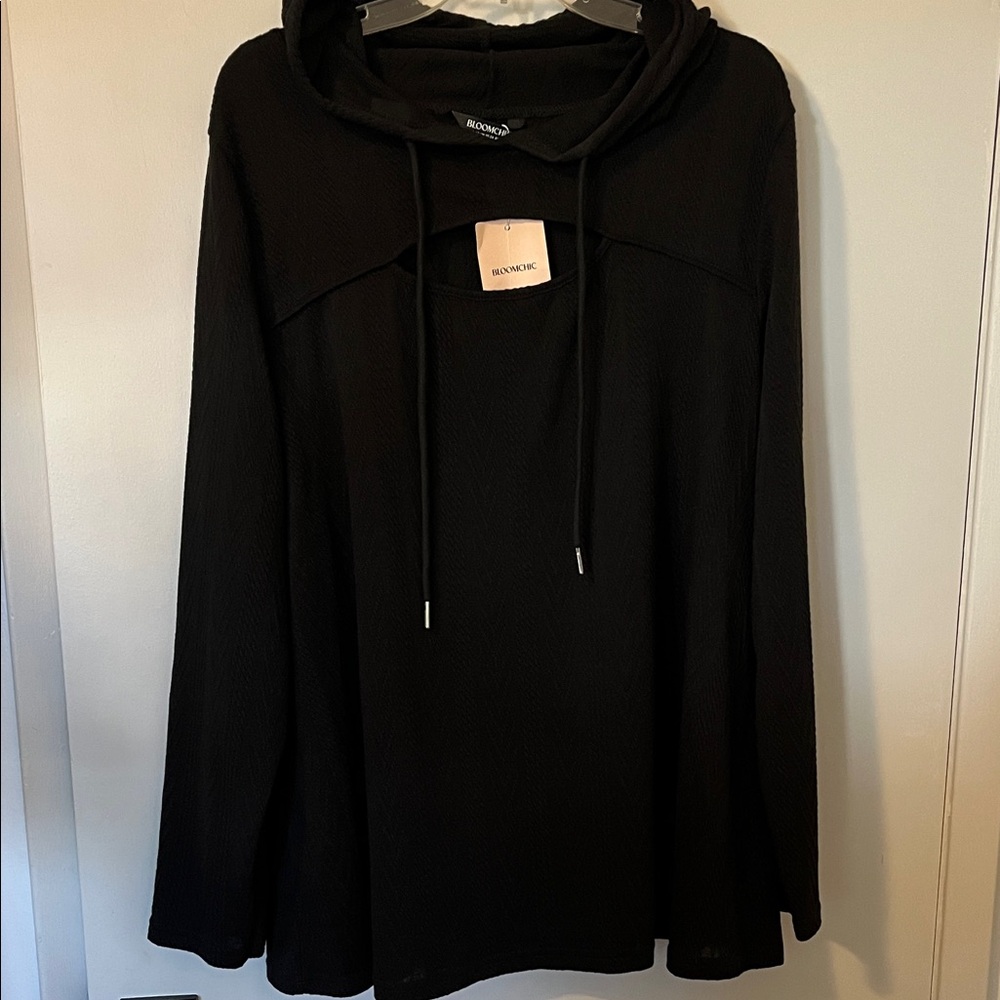 BloomChic Black Hooded lightweight Tunic